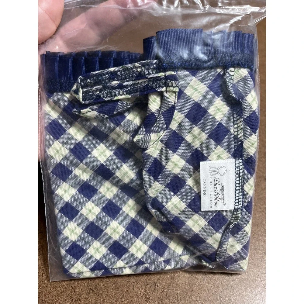 Longaberger Basket Liner Blue Ribbon Plaid Liner Canning Basket Liner
